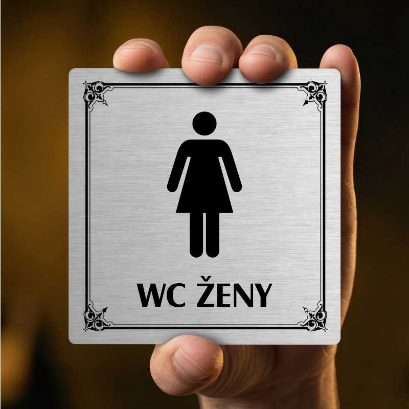 WC ženy, 118x118mm, stříbrná, Kansas